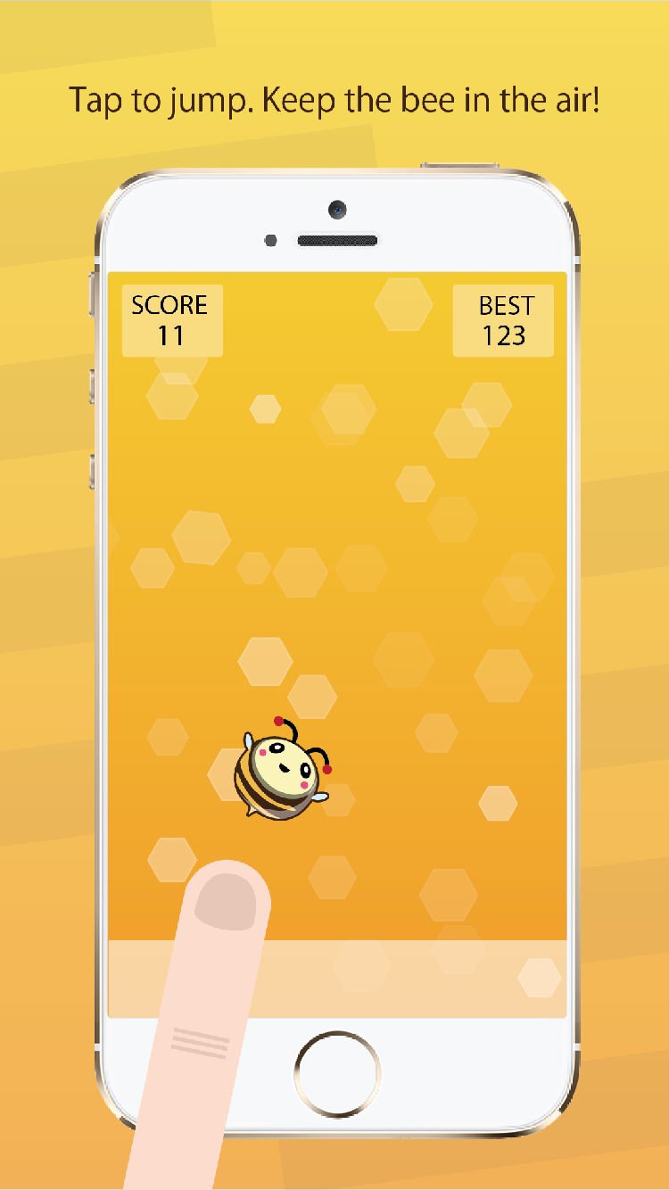 Tap to jump. Keep the bee in the air!